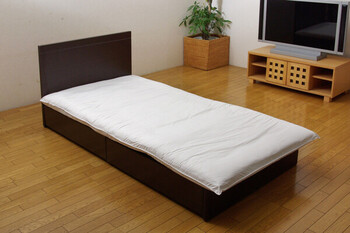 敷き布団カバー アイボリー約105×215cm シングル 寝具 機能性 羽毛タッチ クリーンガード 敷布団カバー 送料無料-7