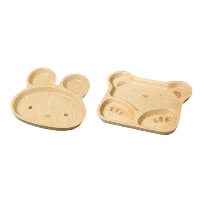 木製キッズトレイうさぎ くま くじら くるま キッチン 2個セット 送料無料-5