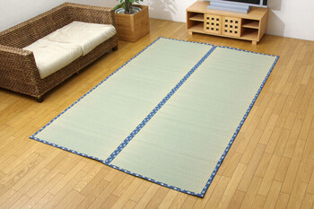 カーペット 純国産 い草 江戸間4.5畳(約261×261cm) 上敷き カーペット 糸引織 岩木 送料無料-9