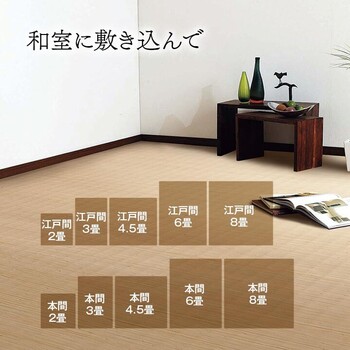 ラグ 籐 ラグ カーペット 本間8畳(約382×382cm) 自然素材 ひんやり インドネシア産 むしろ ジャワ 籐 送料無料-7