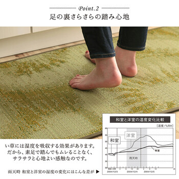 キッチンマット 約60×180cm い草 国産 汚れにくい ウレタン カジュアル フルーツ デザート キッチンマット 送料無料-3