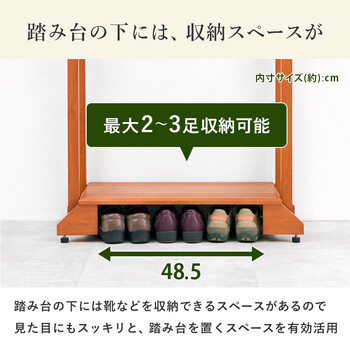 手すり付き玄関踏み台VH 7934LBR D 送料無料-5