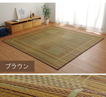 ラグ い草ラグ 消臭 カーペット 約191×300cm 裏 不織布 滑りにくい加工 NSベール NSグラン NSプレア 送料無料-7