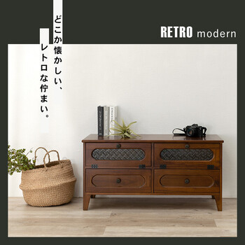 レトロシリーズ TV台 幅90cm MTV-5189BR 送料無料-1