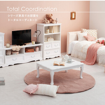 折れ脚テーブル MT 7030WH FEMININE WOOD FURNITURE　ホワイト 送料無料-2