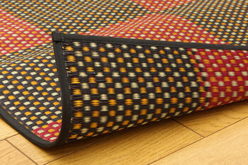 カーペット 純国産 い草花ござカーペット レッド江戸間6畳(約261×352cm) 銀河 送料無料-9