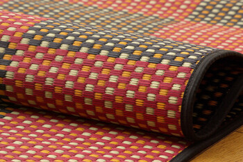 カーペット 純国産 い草花ござカーペット レッド江戸間6畳(約261×352cm) 銀河 送料無料-8