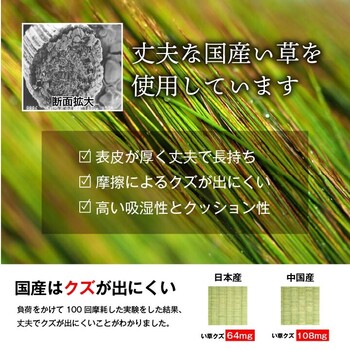 カーペット 純国産 い草 本間3畳(約191×286cm) 上敷き カーペット 格子柄 グラッセ 送料無料-4