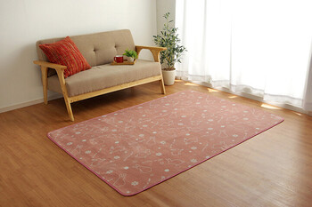 ラグ 新生活ラグ ピンク約185×185cm カーペット洗える アニマル柄 ホットカーペット対応 ラビット スノーラビット 送料無料-6