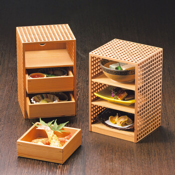 和食器 細目格子 三段料理箱セット 送料無料-3