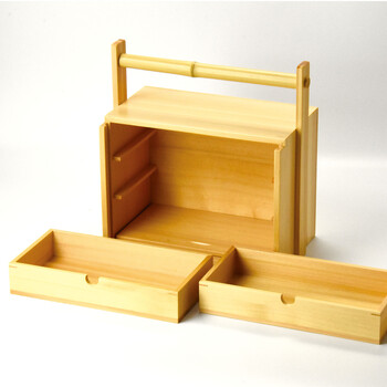 和食器 檜 岡持弁当 透かし有 送料無料-3