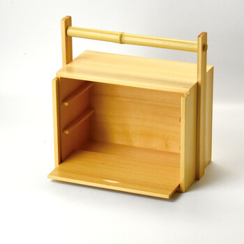 和食器 檜 岡持弁当 透かし有 送料無料-4