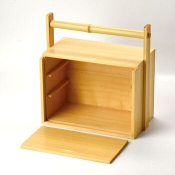 和食器 檜 岡持弁当 透かし有 送料無料-5