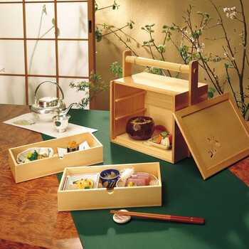 和食器 檜 岡持弁当 透かし有 送料無料-6