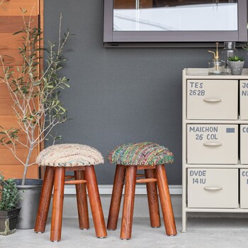 アジアンテイストの可愛らしいファブリックスツール ienowa スツール アルメニア2色 送料無料-1