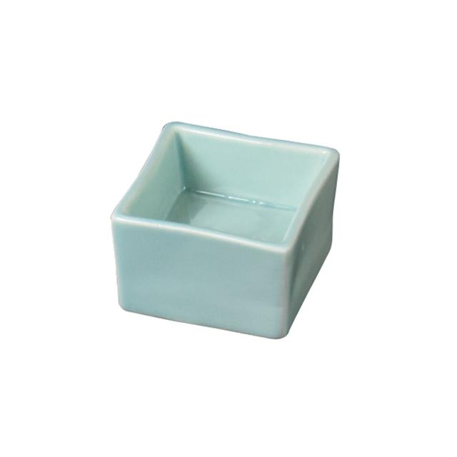 和食器 陶器 角型高台珍味入 ルリ 黄釉 青磁 白 吹墨 4セット 送料無料-3