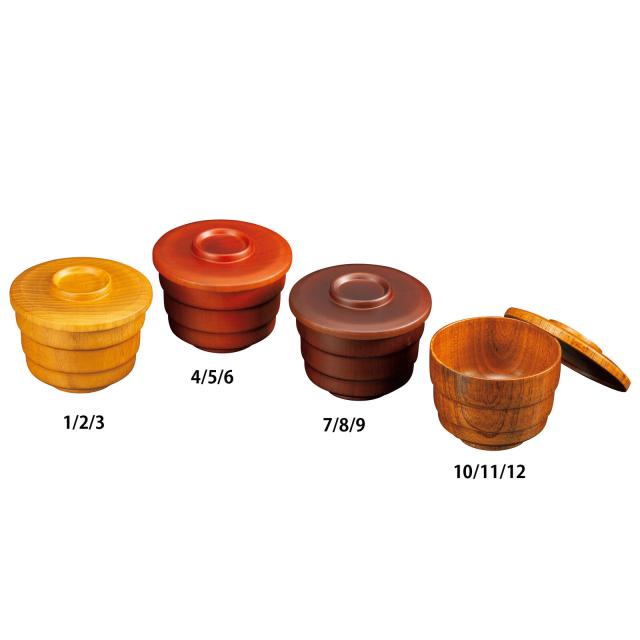 和食器 木製 蓋付飯椀 ナチュラル ライトブラウン ダークブラウン 目摺り 2セット 送料無料-1