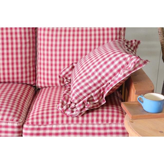 ソファー ピロークッション ギンガムチェック スツール ファーマー 送料無料-2