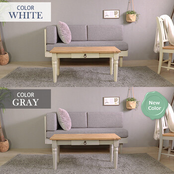 テーブル ローテーブル カントリー調 ホワイト ラベンダー 送料無料-6