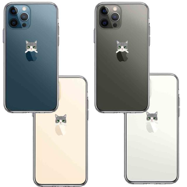iPhone12Pro ケース クリア のっかり ネコ サバトラ スマホケース 側面ソフト 背面ハード ハイブリッド 送料無料-1