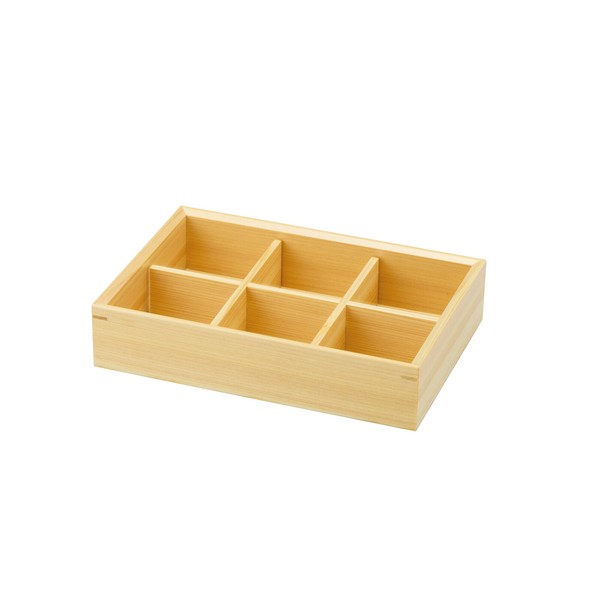 和食器 白木遊彩箱 六ツ仕切 送料無料-1