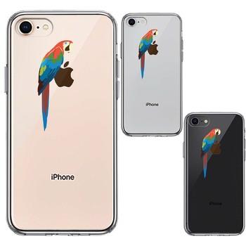 iPhone8 ケース クリア クリアケース アカコンゴウ インコ スマホケース 側面ソフト 背面ハード ハイブリッド 送料無料-1