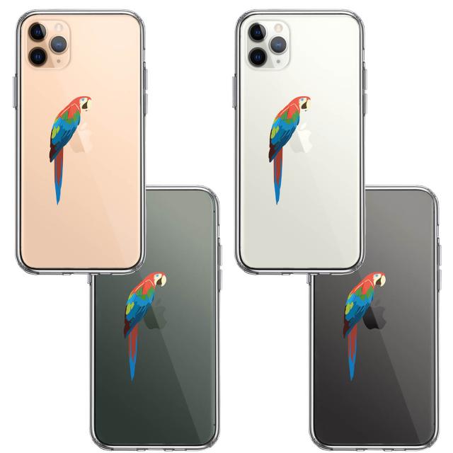 iPhone11pro ケース クリア ケースアカコンゴウ インコ スマホケース 側面ソフト 背面ハード ハイブリッド 送料無料-1