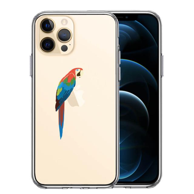 iPhone12Pro ケース クリア ケースアカコンゴウ インコ スマホケース 側面ソフト 背面ハード ハイブリッド 送料無料-0