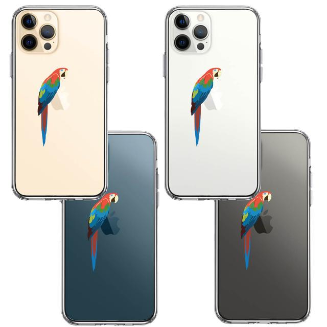 iPhone12Pro ケース クリア ケースアカコンゴウ インコ スマホケース 側面ソフト 背面ハード ハイブリッド 送料無料-1