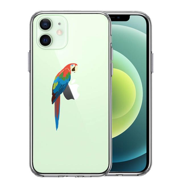 iPhone12 ケース クリア ケースアカコンゴウ インコ スマホケース 側面ソフト 背面ハード ハイブリッド 送料無料-0