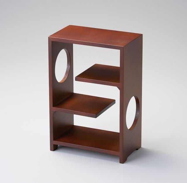 和食器 飾り棚 古代色 丸穴付 送料無料-3