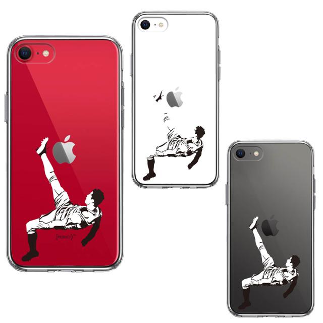 iPhoneSE ケース 第3世代 第2世代 クリア サッカー オーバーヘッドキック 2 スマホケース 側面ソフト 背面ハード ハイブリッド 送料無料-1