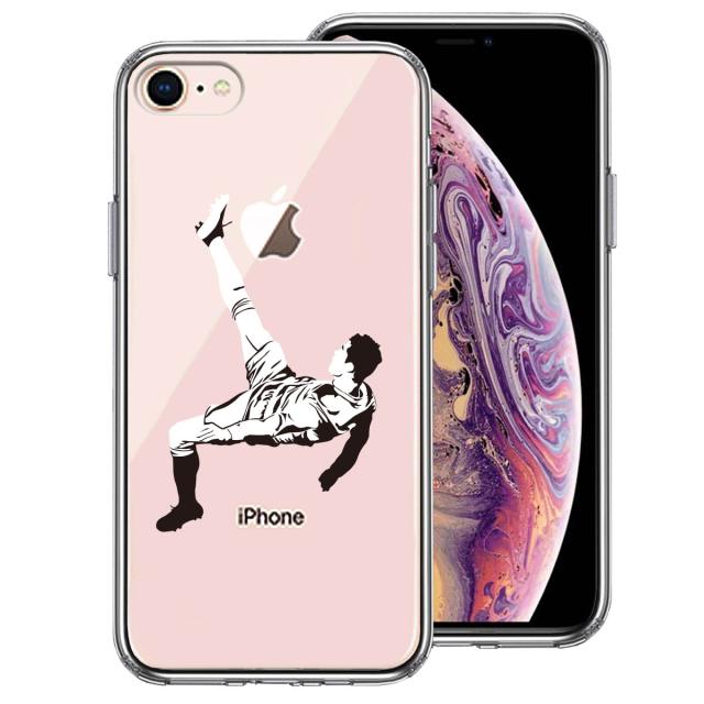 iPhone8 ケース クリア サッカー オーバーヘッドキック 2 スマホケース 側面ソフト 背面ハード ハイブリッド 送料無料-0