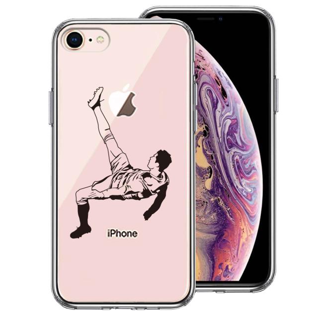 iPhone8 ケース クリア サッカー オーバーヘッドキック スマホケース 側面ソフト 背面ハード ハイブリッド 送料無料-0