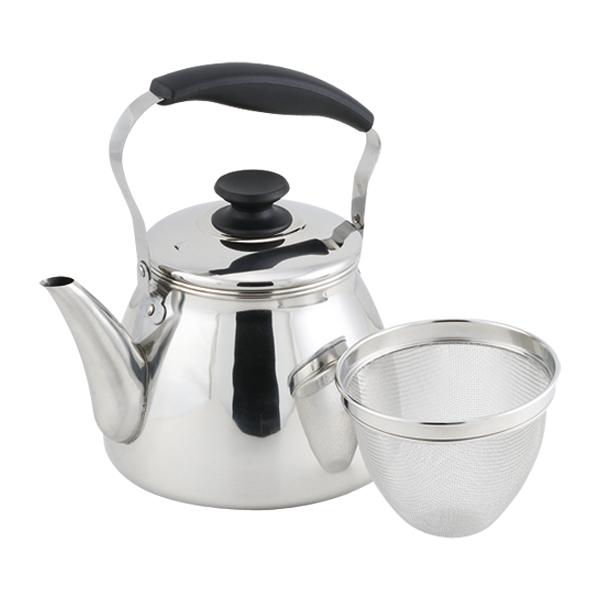 モルティ18-8ステンレス製広口ケットル３．０Ｌ茶こしアミ付 送料無料 即日発送-1