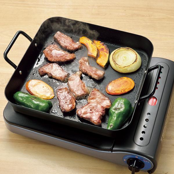 IHでもガスでも使える鉄製角型プレート２５ｘ２５ｃｍ 2個セット 送料無料 即日発送-1