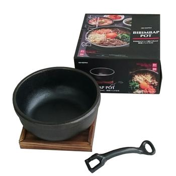 鉄鋳物ＩＨ対応ビビンバ鍋１８cm鍋敷ハンドル付 送料無料 即日発送-1