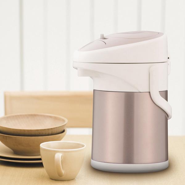 ホッとタイムダブルステンレスエアーポット２．５Ｌメタルブラウン 送料無料 即日発送-1