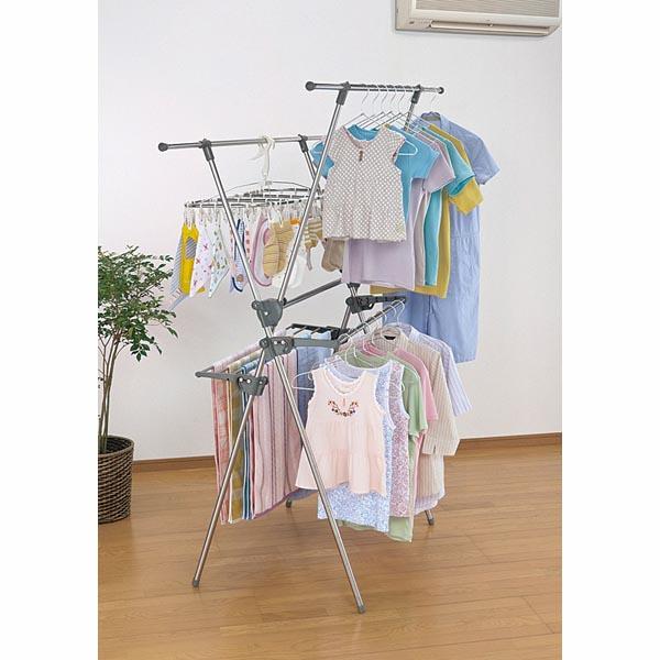 ステンレス２段式物干しスタンド 送料無料 即日発送-1