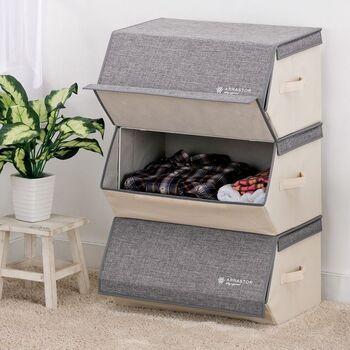 スタッキングボックスワイドグレー 送料無料 即日発送-1