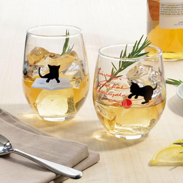 わたしとねこフリーグラスねこ赤２９５ｍｌ 5個セット 送料無料 即日発送-2