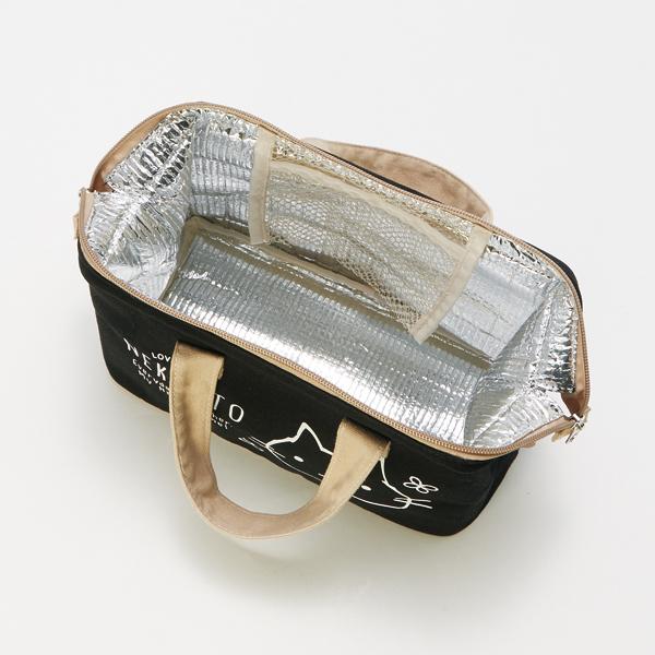 ねこっと帆布地保冷がまぐち型ランチバッグ 2個セット 送料無料 即日発送-1