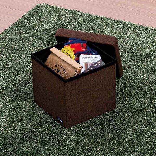 コンパクト収納スツールブラウン 2脚セット 送料無料 即日発送-1