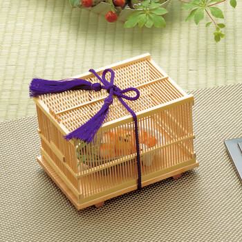 和食器 竹虫かご 木曽杉台付 送料無料-1