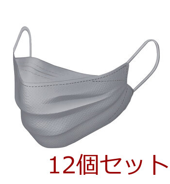 マスク イーズマスクゼロ レギュラーサイズ アルティメットグレー 5枚入 12セット 送料無料-2