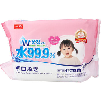 水99.9％ 手口ふき 80枚×3個パック 5セット 送料無料-2