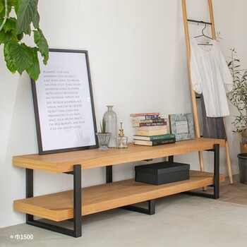 ローボード 幅150 NA 天然木×スチールのナチュラルシンプルなテレビボードアレッシア ienowa 送料無料-1