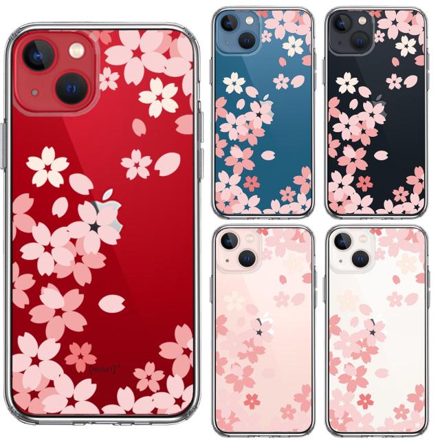 iPhone13 ケース クリア桜 スマホケース 側面ソフト 背面ハード ハイブリッド 送料無料-1