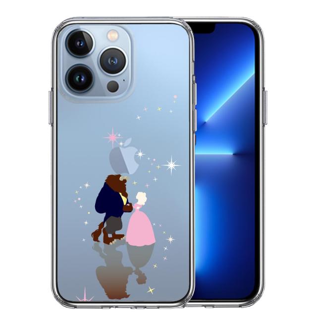 iPhone13Pro ケース クリア美女と野獣 スマホケース 側面ソフト 背面ハード ハイブリッド 送料無料-0