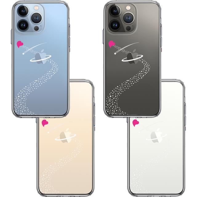 iPhone13Pro ケース クリア天の川 ハート スマホケース 側面ソフト 背面ハード ハイブリッド 送料無料-1